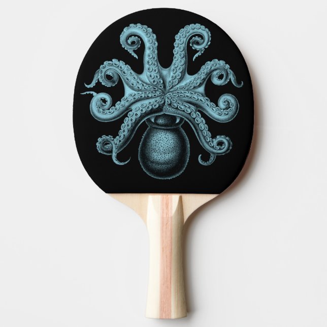 Teal Octopus on Ping Pong Paddle (Front)