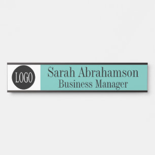 Teal Office Door Sign Long 10" Name Plate