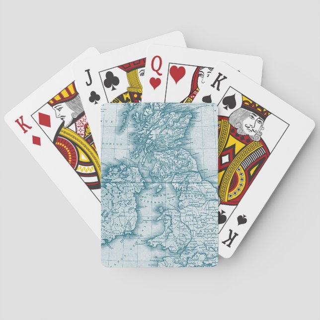 Teal Old World Antique Custom Playing Cards (Back)