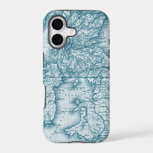 Teal Old World Antique Map iphone 5 Case