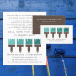 Teal Ombre Brushes, Painter & Decorator Flyer<br><div class="desc">Teal Ombre Brushes,  Painter & Decorator Advertising Flyer by The Business Card Store.</div>
