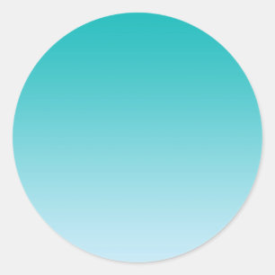 Teal Ombre Classic Round Sticker