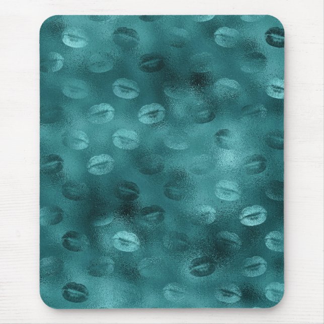 Teal Ombre Glam Glitter Lips Pattern Mouse Mat (Front)