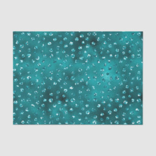 Teal Ombre Glam Glitter Polka Dots Pattern Tissue Paper
