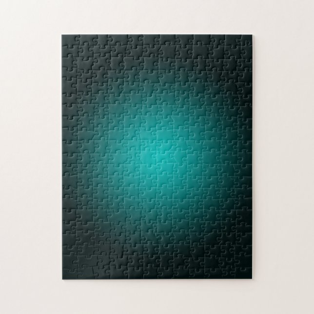Teal Ombre Green Gradient Modern Minimalist Jigsaw Puzzle (Vertical)