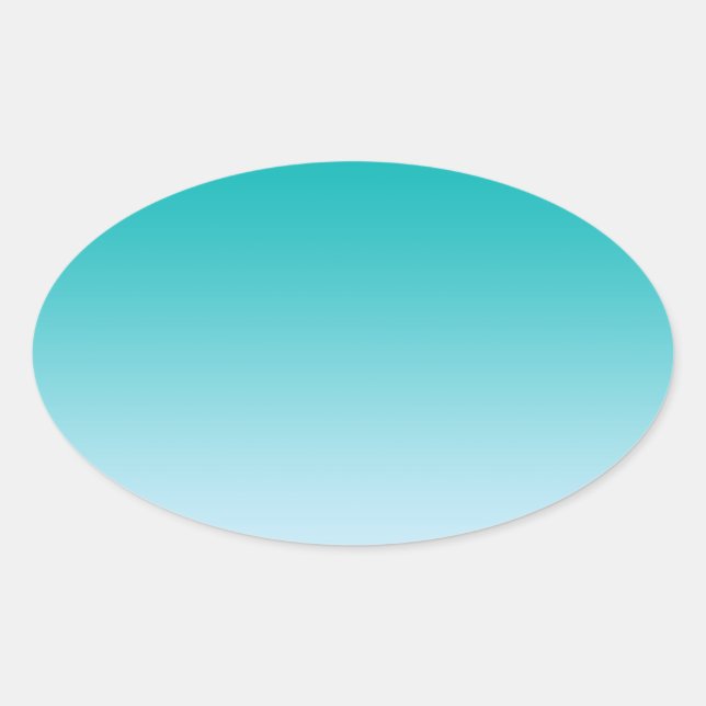 Teal Ombre Oval Sticker (Front)