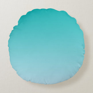 Teal Ombre Round Cushion