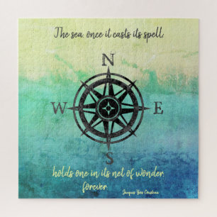 Teal Ombre Sea Jigsaw Puzzle