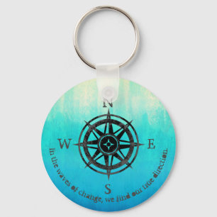 Teal Ombre Sea Key Ring