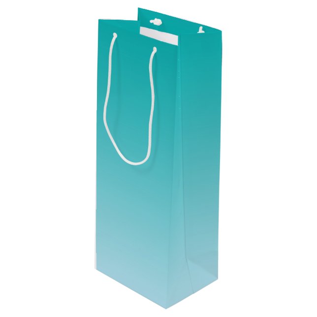Teal Ombre Wine Gift Bag (Front Angled)