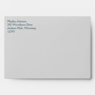 Teal on Pewter Envelope for 5"x7" Sizes