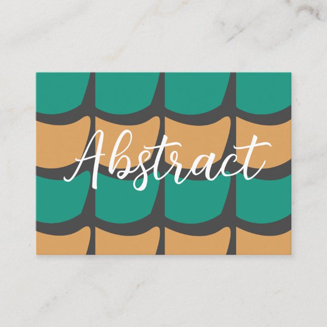 Teal Orange Abstract  Business Card (Front)