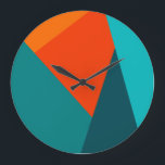 Teal & Orange Color Wall Clock<br><div class="desc">Colorful teal & orange color block wall clock</div>