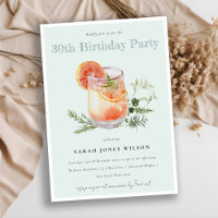 Teal Orange Green Cocktail Any Age Birthday Party