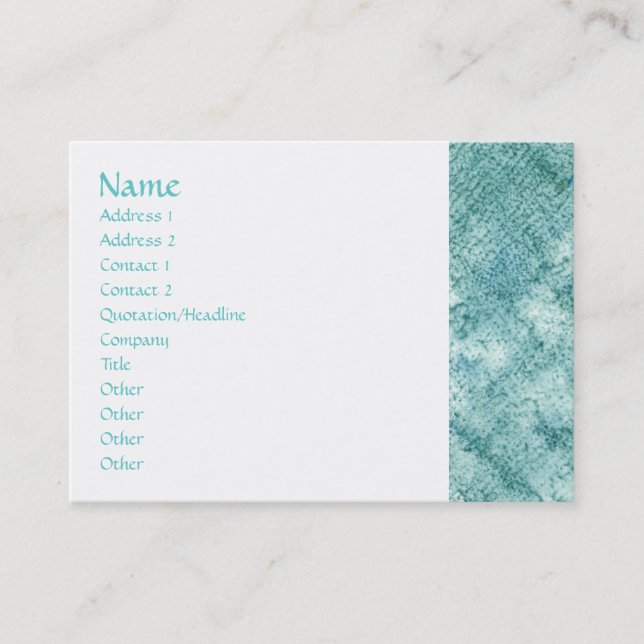 Teal Oversized Business Cards (Front)