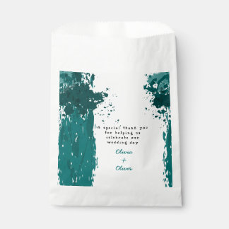 Teal Paint Splatter - Wedding Favour Bag