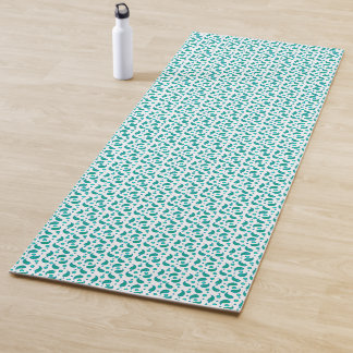 Teal Paisley Floral Pattern • Modern Boho Yoga Mat