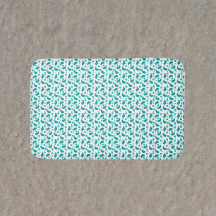 Teal Paisley Pattern • Elegant Floral Boho Bath Mat
