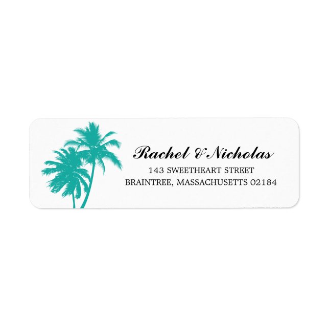 Teal Palm Tree | Return Address (Front)