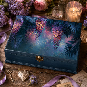 Teal Palm Violet Wisteria Decoupage Tissue Paper