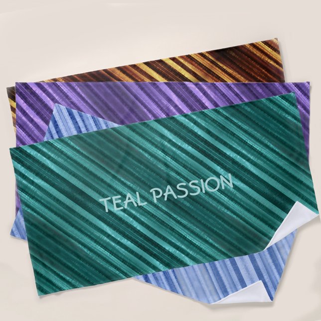 Teal Passion Diagonal Striped Personalised Beach Towel (Creator Uploaded)