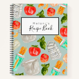 Teal pasta cooking recipe book cookbook