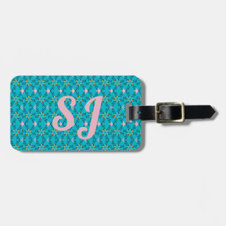 Teal Pattern Luggage Tag