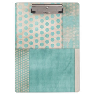 Teal Pattern Quilt Blocks Clipboard