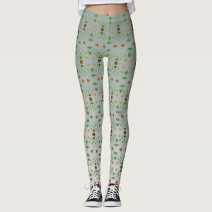 Teal Patterned Leggings