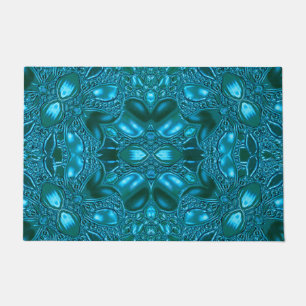 Teal Patterns Doormat