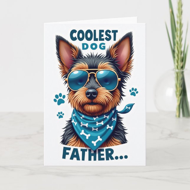 Teal Paw Fathers Day Card (Front)