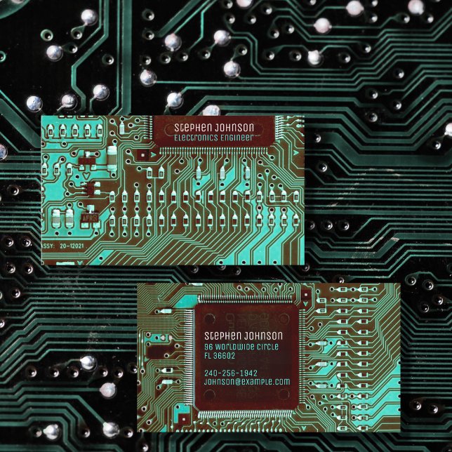 Teal PCB, Printed Circuit - Technology Engineering Business Card (Creator Uploaded)