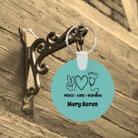 Teal Peace Love Nursing Appreciation  Key Ring<br><div class="desc">Have you received a level of nursing care lately? Anything from nursing home, in house care or just care in in the doctors office. Show your favourite nurse or personal care aide how much you appreciate their tireless service. You could even surprise the nurse in your life for their graduation...</div>