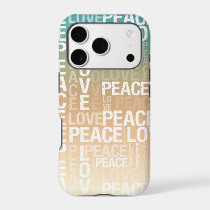 Teal Peach Gold White Peace Love