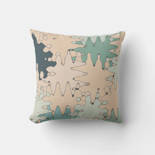Teal Peach Modern Unique Trendy Style Cushion