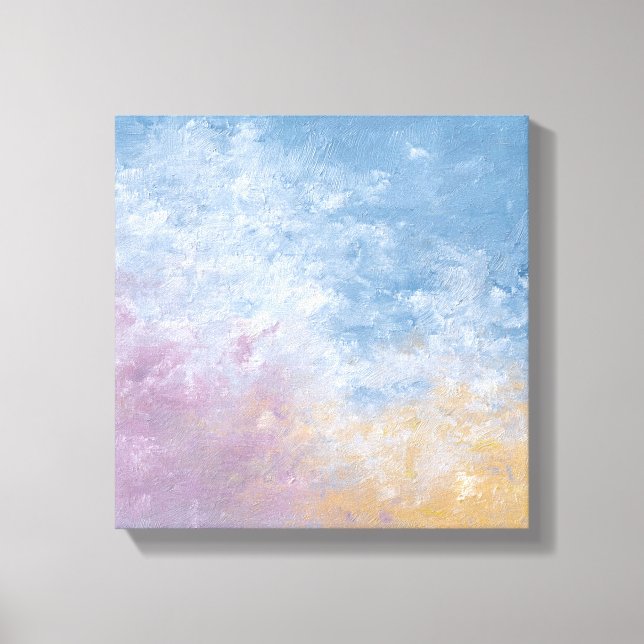 Teal & Peach Textured Abstract Canvas Print (Front)