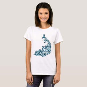 Teal Peacock Bold Stylish Art Deco Design T-Shirt