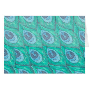 Teal Peacock Feather Pattern Design