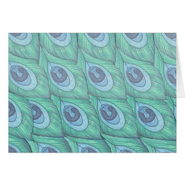 Teal Peacock Feather Pattern Design (Front Horizontal)