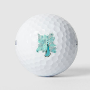 Teal peacock golf balls