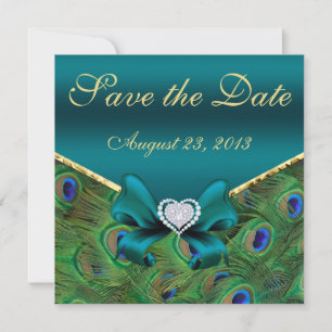 Teal Peacock Save the Date