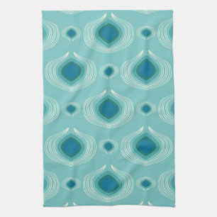 Teal Peacock Tea Towel