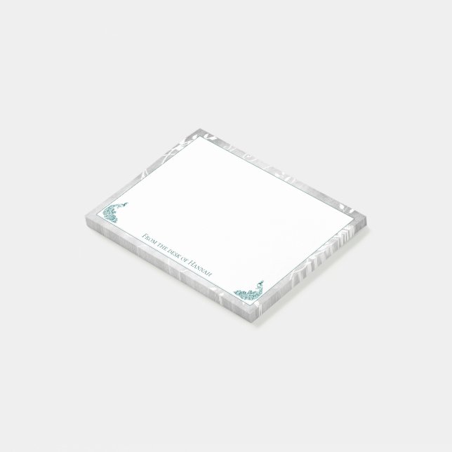 Teal Peacocks Notes (Angled)