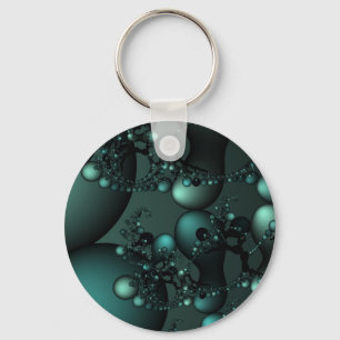 Teal pearls key ring