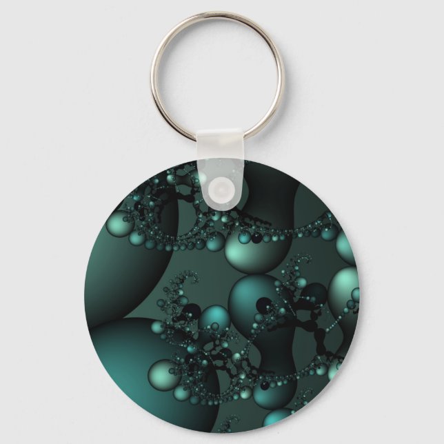 Teal pearls key ring (Front)