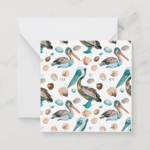 Teal Pelican Notecard