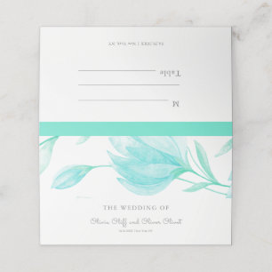 Teal Peonies Wedding Place Card