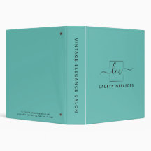 Teal Personalised Stylist Modern Portfolio Binder