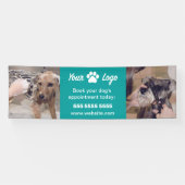 Teal Pet Business Banner with 2 Photos and Logo (Horizontal)