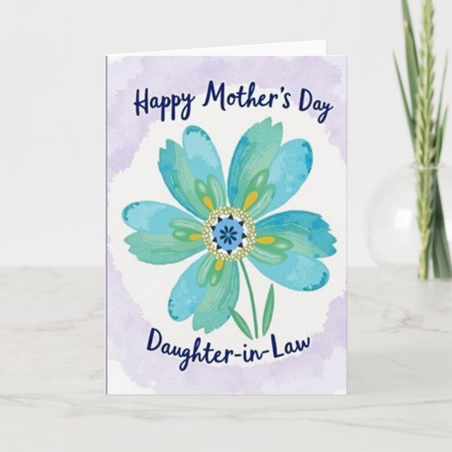 Teal Petals Mothers Day Card (Front)